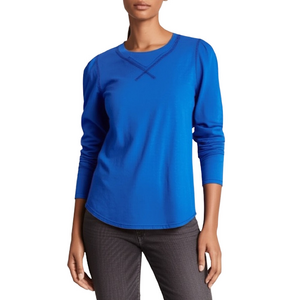 Free People We The Free Blue Puff Shoulder Top XS